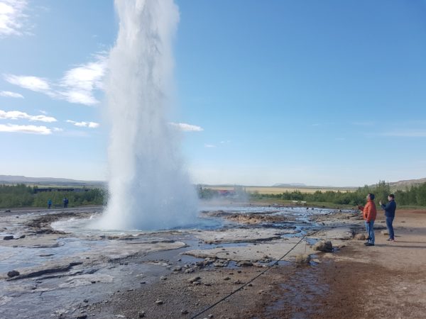 Educational tour in Iceland viewing Geysir hotpsring in Iceland