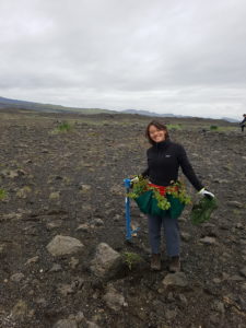 Student on study abroad in Iceland offsetting their carbon in Iceland